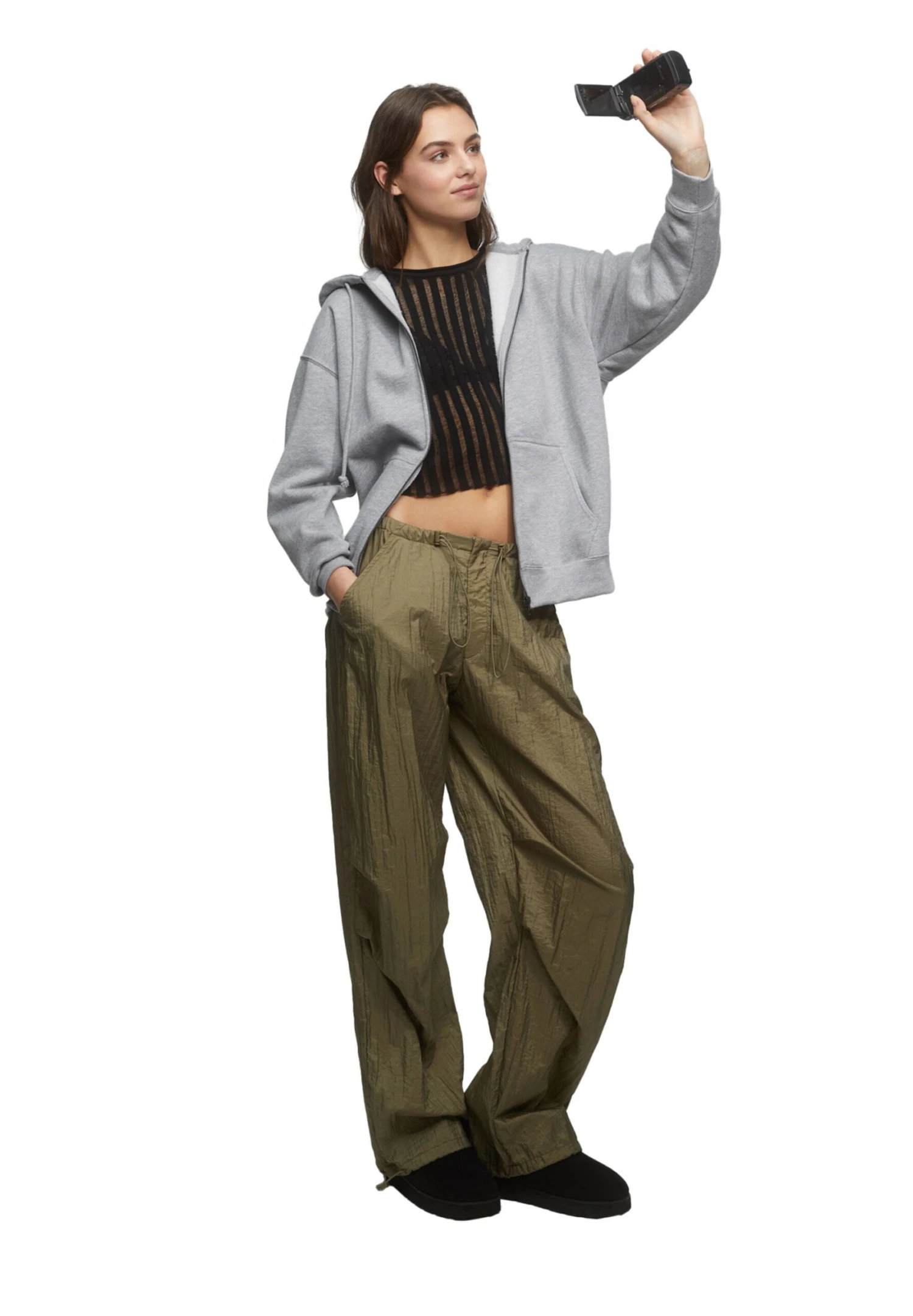 PULL & BEAR Basic Oversize- Sweater Met Rits - Grey - Afbeelding 5