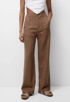 PULL & BEAR Flowing With Frayed Pockets - Broek - Brown