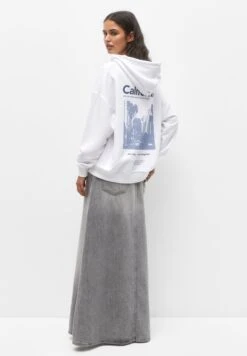 PULL & BEAR City Hoodie - Hoodie - White