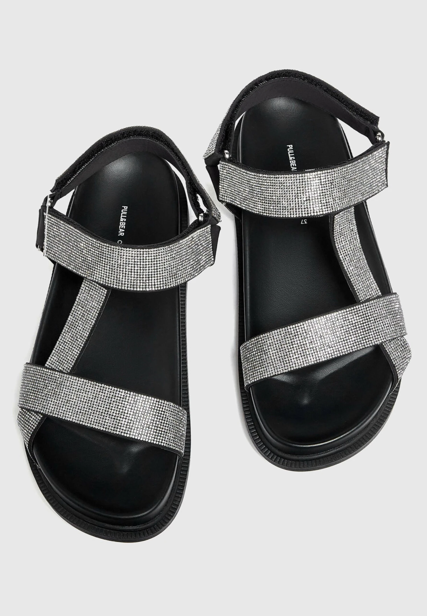 PULL & BEAR With Rhinestones - Sandalen Met Plateauzool - Black - Afbeelding 4
