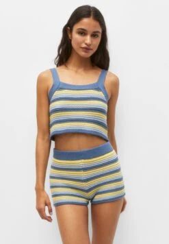 PULL & BEAR Striped- Shorts - Blue