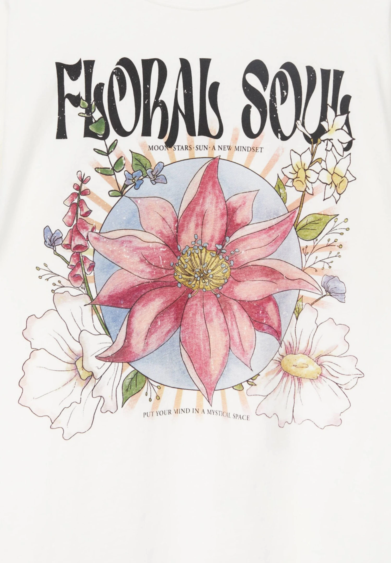 PULL & BEAR Short Sleeve Floral - T-Shirt Print - White - Afbeelding 6