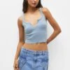 PULL & BEAR With Chest Opening - Strappy - Top - Blue