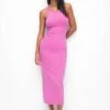 PULL & BEAR Sleeveless Fitted Midi- Jurk - Pink