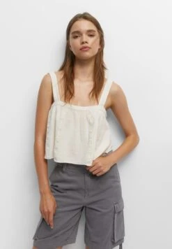 PULL & BEAR Rustic Strappy - Crop - Top - Beige