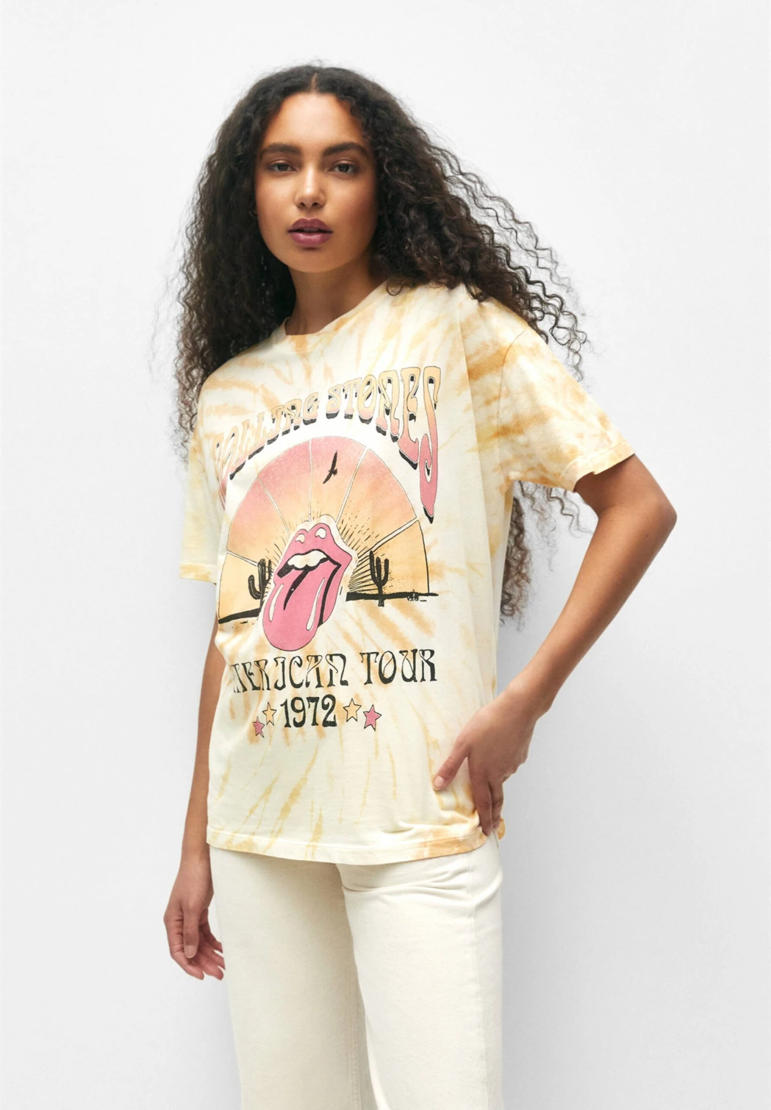 PULL & BEAR The Rolling Stones American Tour 1972 - T-Shirt Print - Multi Coloured