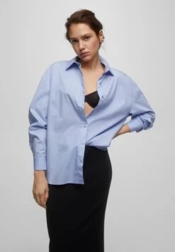 PULL & BEAR Basic-Popelin - Overhemdblouse - Stone Blue Denim